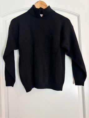 Rafaella Y2K Black Retro Lambswool Angora Rabbit Hair Sweater Top Women’s Small